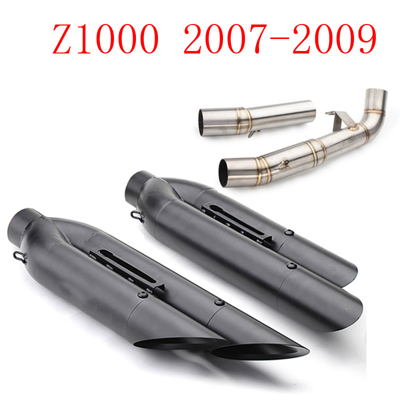 

For Z1000 2007 2008 2009 Motorcycle Exhaust System Slip On Middle Pipe Slip-On with Exhaust Muffler with left and right