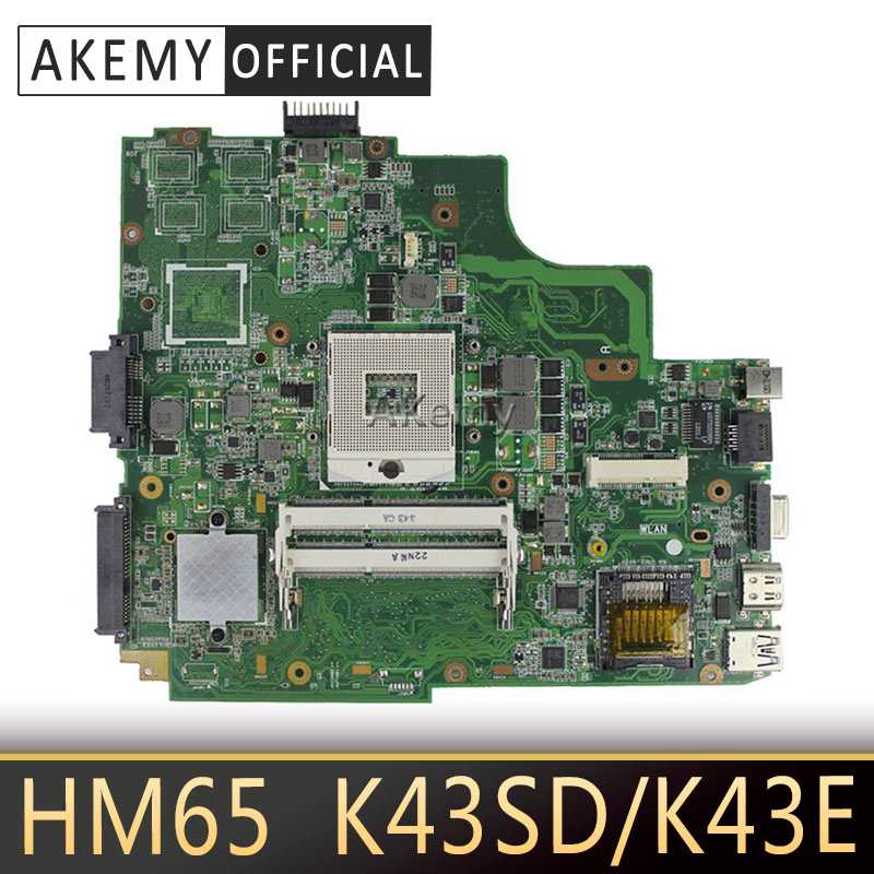 

Akemy K43SD/K43E Laptop motherboard for ASUS K43E K43SD A43E P43E Test original mainboard HM65