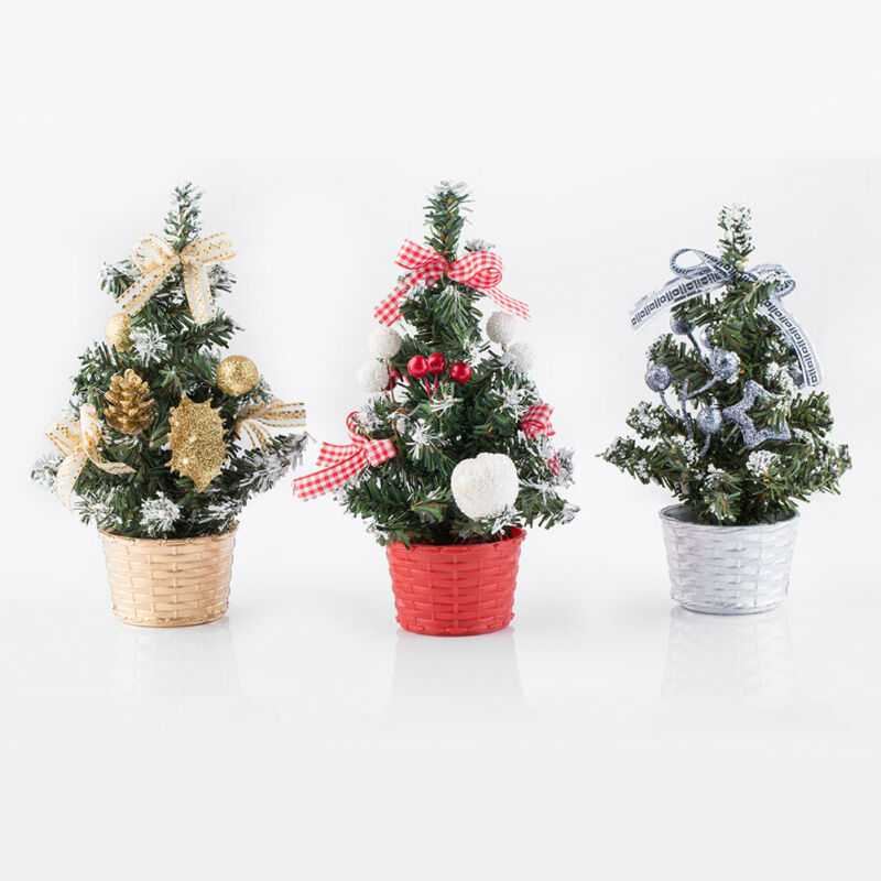 

Xmas Miniature Tree 25cm Mini Artificial Plants Christmas Tree Desk Tables Decor Festival Party Ornaments Decorations Festival