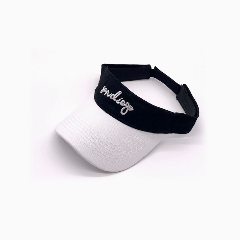 

New colorblock letter embroidery empty top hat baseball cap wild couple duck cap hat visor, White