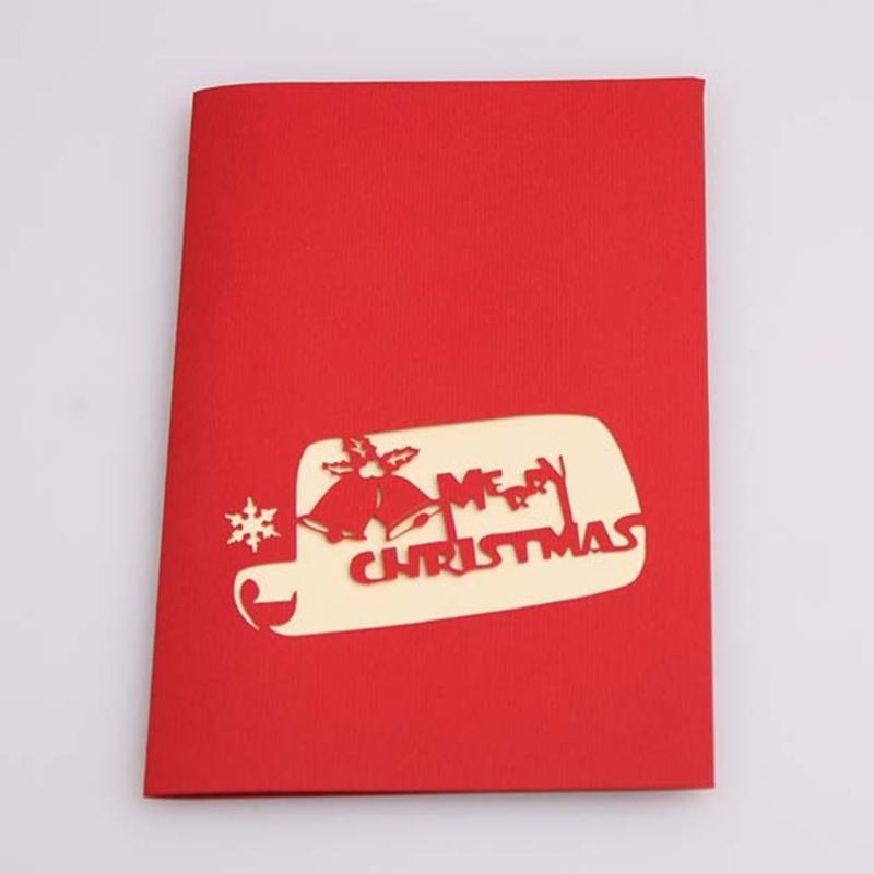 

Festival Gifts 3D Up Big Bell Greeting Cards Xmas Wedding Birthday Christmas Postcard Xmas Gift Invitation Card
