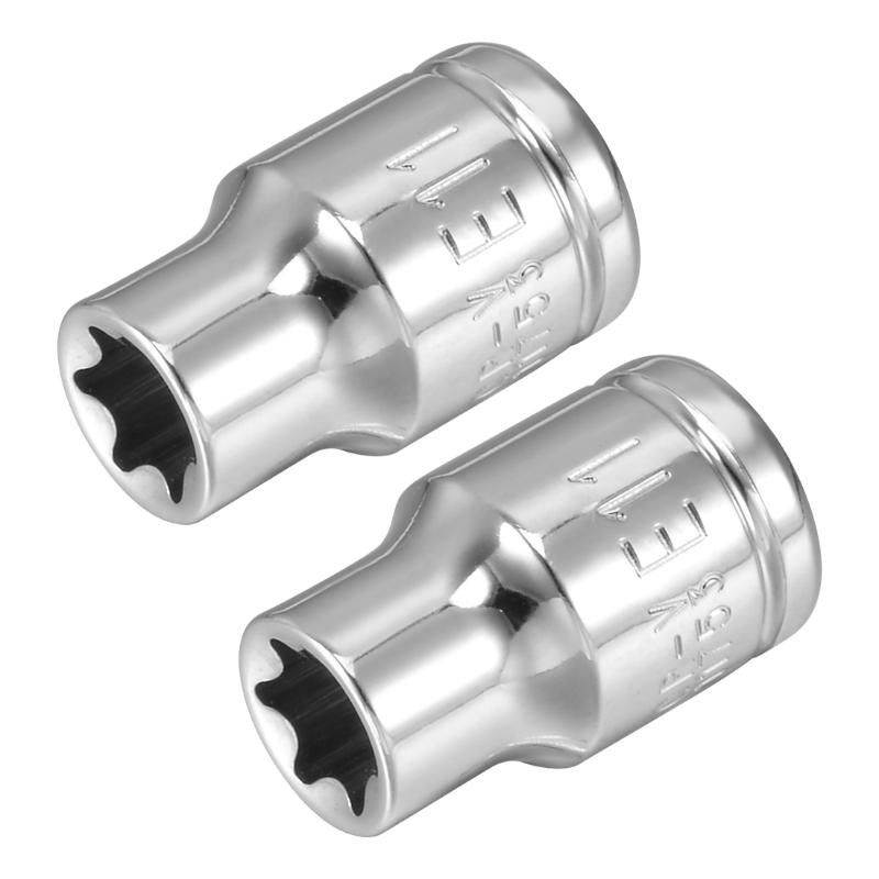 

uxcell 2Pcs 3/8-inch Drive E11 External Torx Shallow Socket, Steel