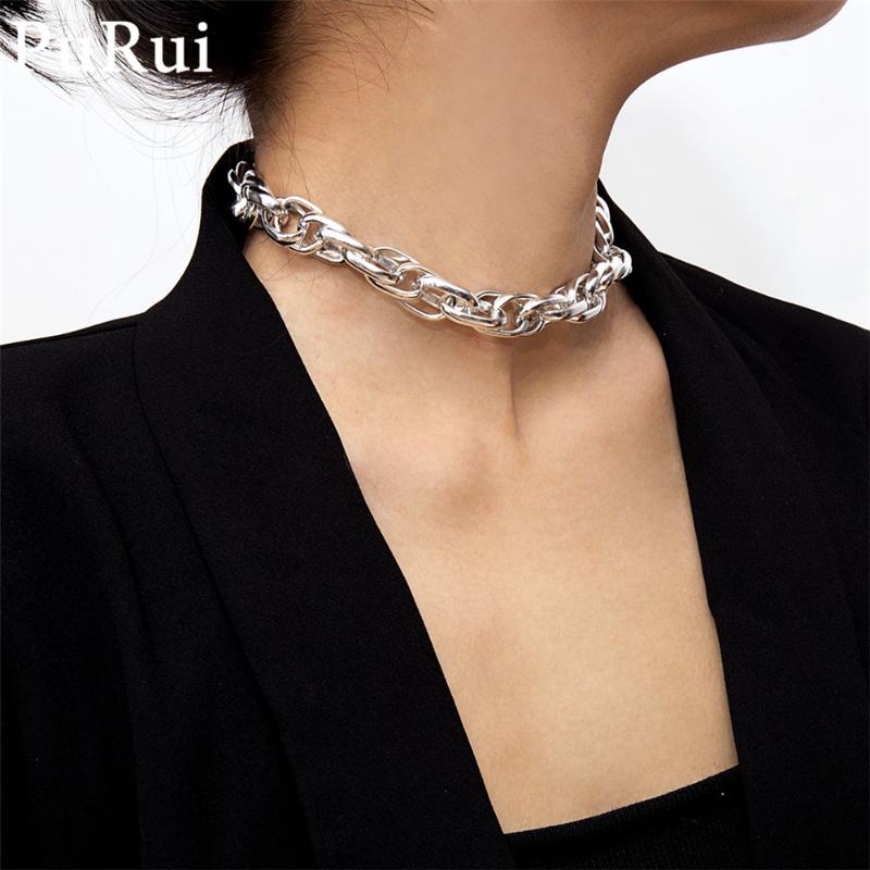 

Punk Metal Chain Choker Necklace Women Goth Clavicle Chain Necklace Charm Collar Statement Hip Hop Jewelry Female