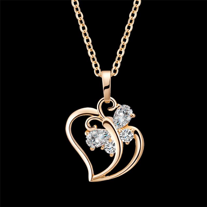 

Dropship Gold Color Heart & Butterfly Necklaces & Pendants for Women Choker Clavicle Chain Jewelry Femme Bijoux Collares