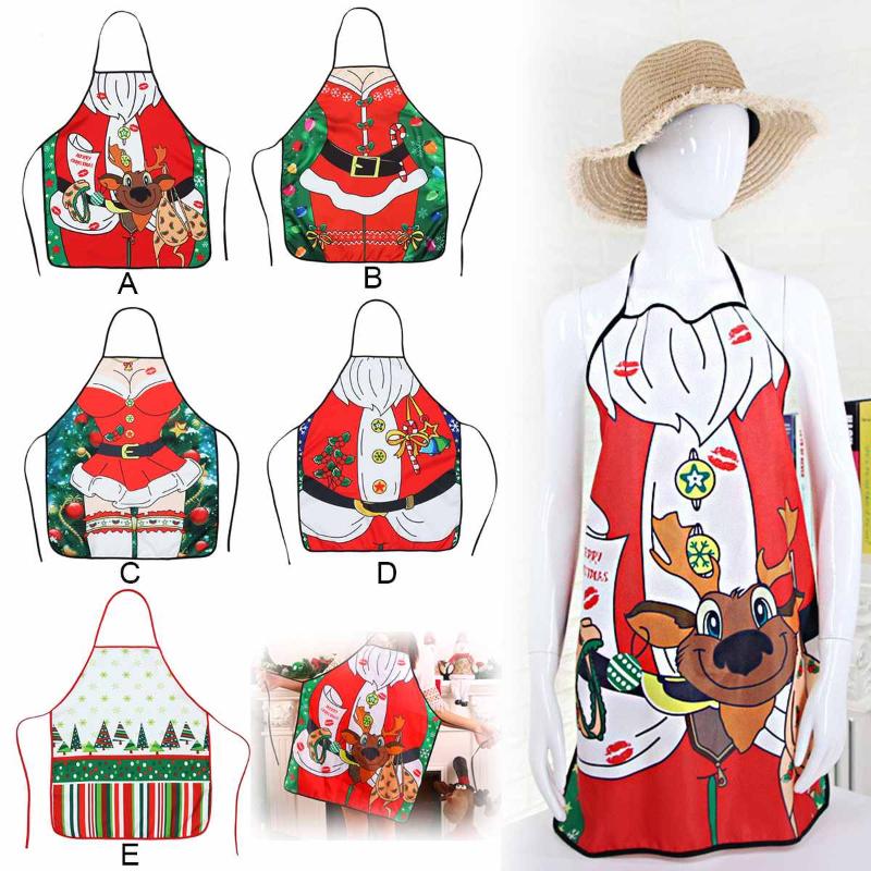 

Christmas Kitchen Aprons for Woman X mas Decoration Aprons for Adults Women Men Dinner Party Cooking Apron Baking Accessories