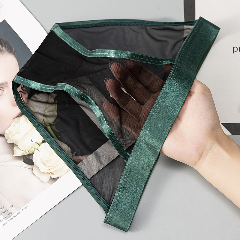 

Sexy Seamless Mesh Low Waist Nylon Briefs Women's Panties Lingerie Comfort Panties Solid Ultra-thin Lace Breathable Underwear