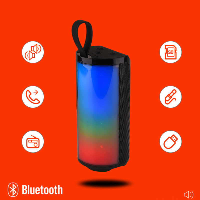 

LED Portable Bluetooth Speaker Wireless Bass Column Waterproof Outdoor USB Speakers Support AUX TF Subwoofer Loudspeaker TG169