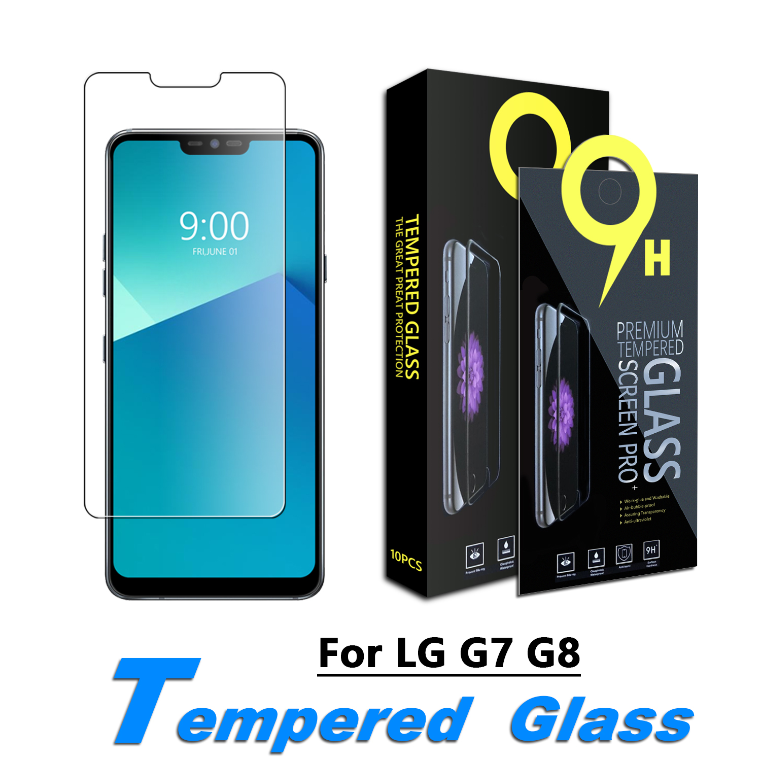 

KAREEN Screen Protector for LG G3,LG G4, LG G5 , LG G6,LG G7 ThinQ, LGG8 ThinQ Tempered Glass Film 0.33mm with Paper Box