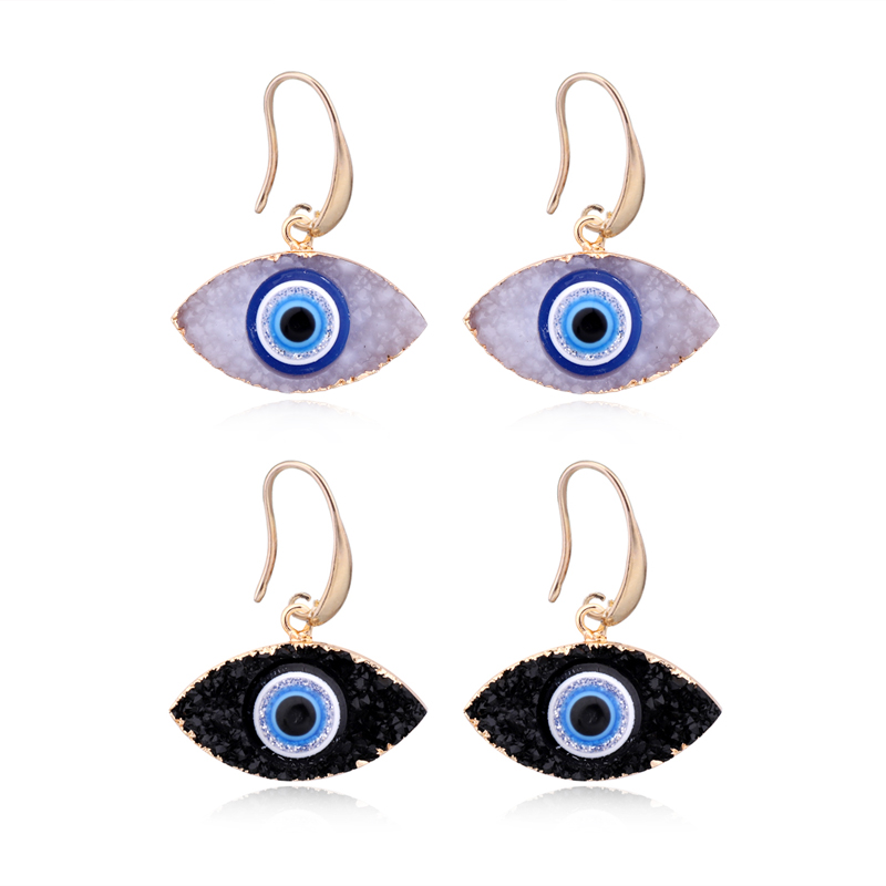 

1pair Personality Geometric Resin Drop Earring For Women European Black White Evil Eye Handmade Dangle Earrings Jewelry Gift E99