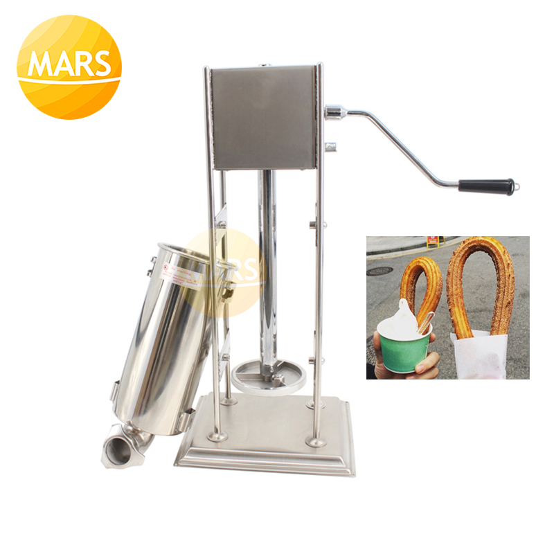 

Vertical 5L/7L/10L/12L Spanish Churrera Churros Machine Maker Manual Spain Churro Making Machine with 5 Nozzles Processors