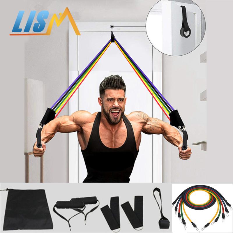 

LISM 11Pcs/Set Elastic Bands For fit Elast Band For Fitness Equipment Sports Gym Exercise Training Pull Rope Bodybuilding
