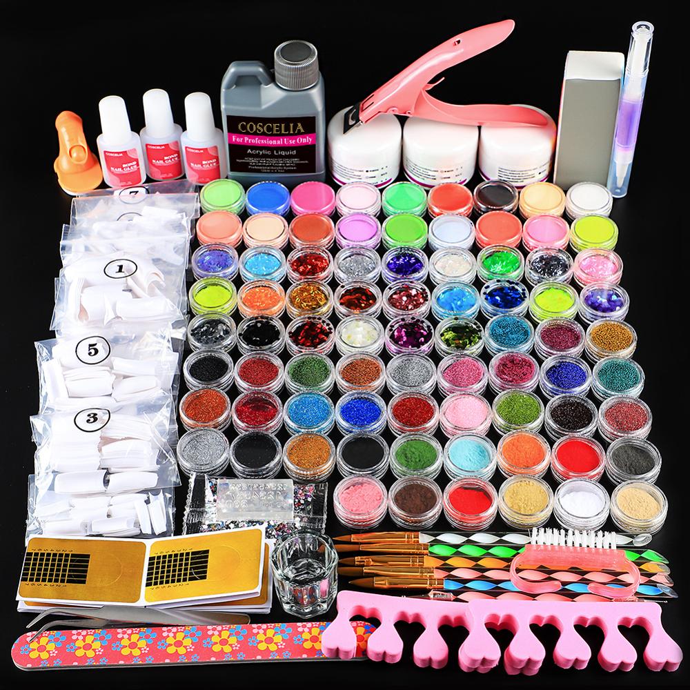 

Acrylic Manicure Set pcs Acrylic Powder Glitter For Nail Art Kit Crystal Rhinestone Brush Decoration Tools Kit For Manicure