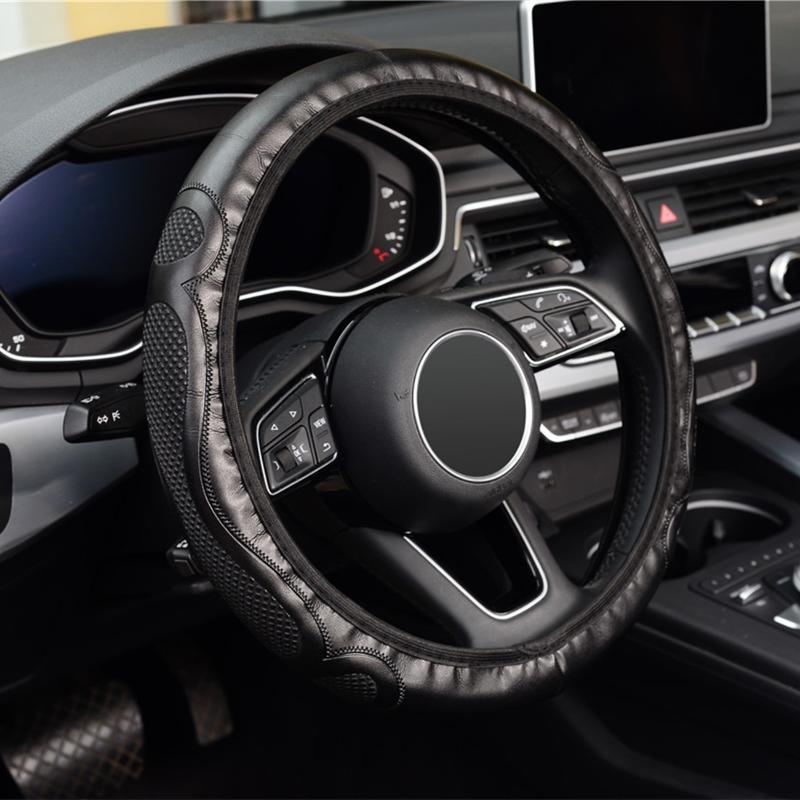 

Car Steering Wheel Cover Skidproof Auto Steering- Wheel Cover Anti-Slip Embossing Leather Car-styling Elantra 2020 E90