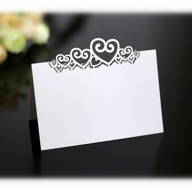 

100pcs Wedding Stereo Red Love Seat Card Hollow Butterfly Table Card Heart Shaped Desk Name Sign In Wholesale 6Z
