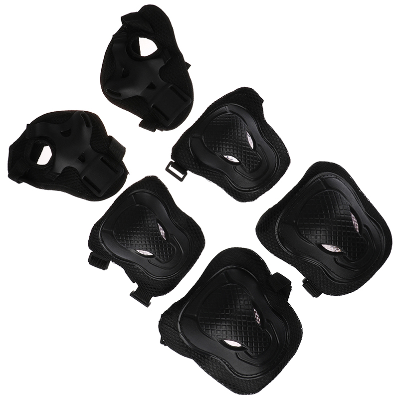 

6Pcs Brace Support Protect Cycling Knee Protector Kneepad Rodilleras Thickening Football Volleyball Extreme Sports Knee Pads, Black