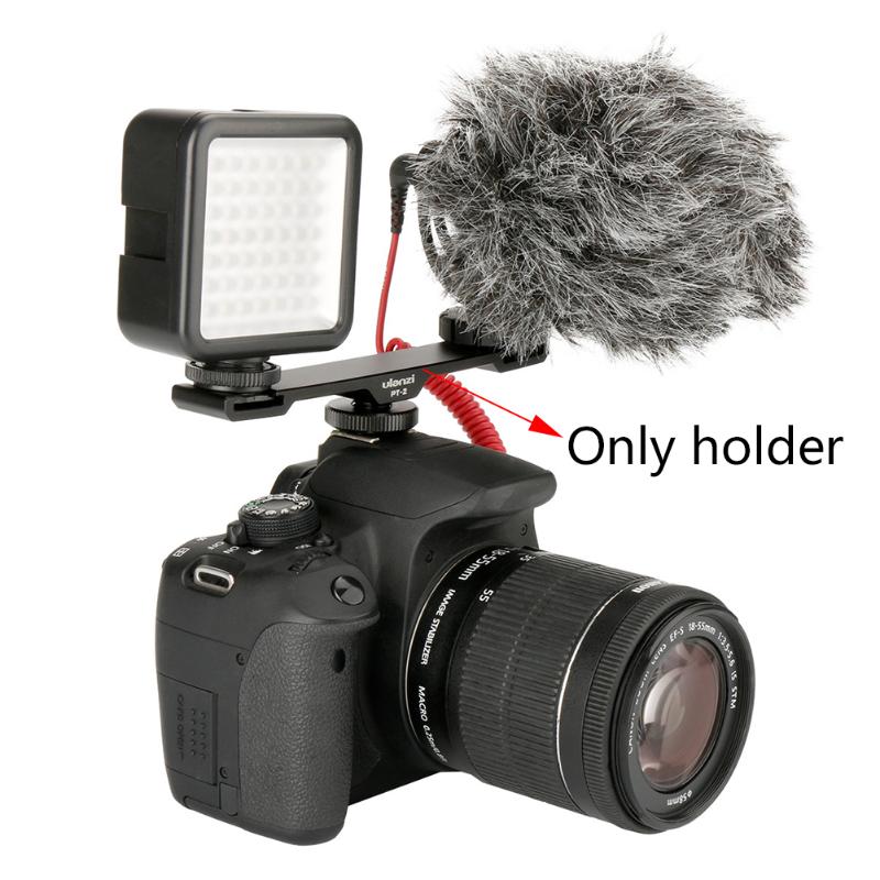

Accessories Camera Mount Aluminum Alloy Dual Cold Shoe Support Vlogging Tripod Video Light Plate Microphone Extension Rod