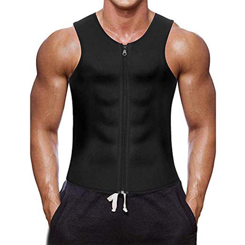 

HobbyLane Men Cotton Vest Half-cardigan Seamless Men Fitness Zipper Vest, Black