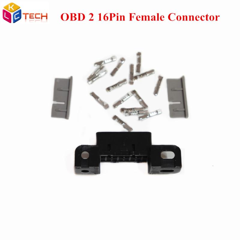 

10pcs 16pin obd2 connector OBD2 OBD 2 16Pin Female angle Connector OBD Female Wire Sockets adapter Diagnostic Tool