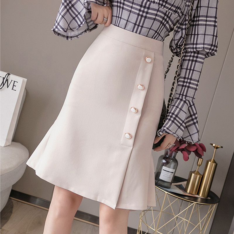 

Blackday Long Skirt Womens Vintage Skirts Clothes Black Harajuku Summer High Waist Waist White Streetwear 2020 Bodycon Fashion Spring, Beige