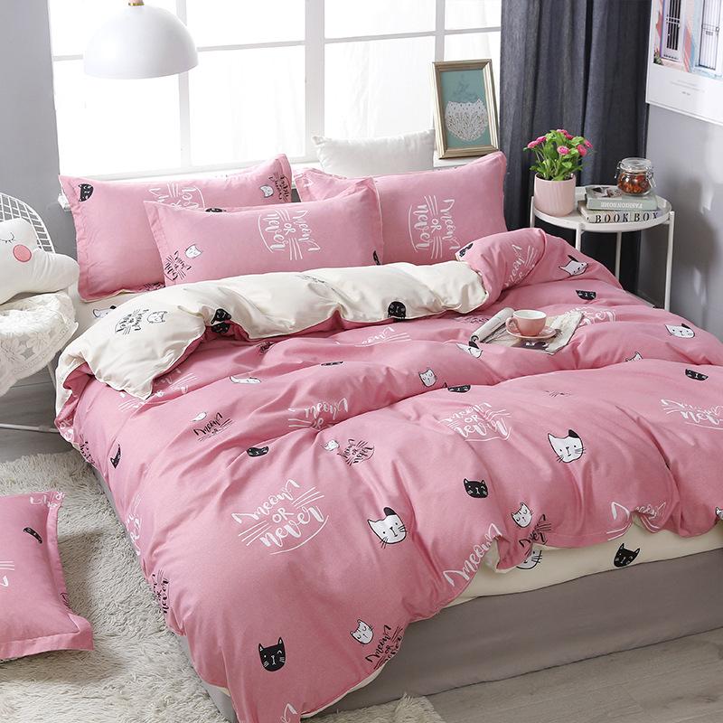 

49bed linens Nordic cute comforter bedding sets pink duvet cover set quilt cover bed sheets set kids single queen king size, Style7