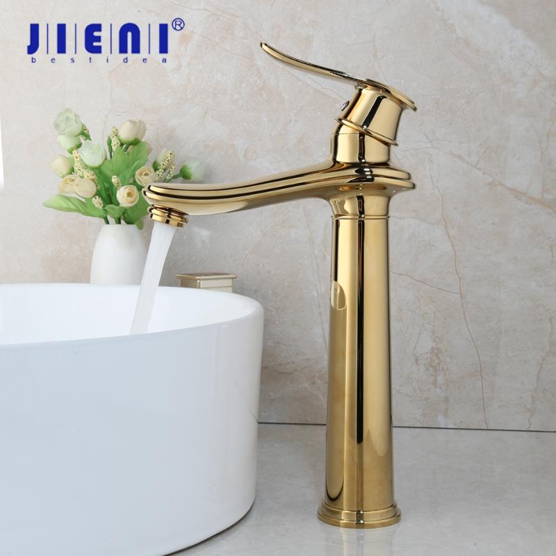 

JIENI Luxury Golden Polished Bathroom Basin Sink Mixer Tap Faucet Diamond Handle Mixer Rotated Spout Faucet Water Tap