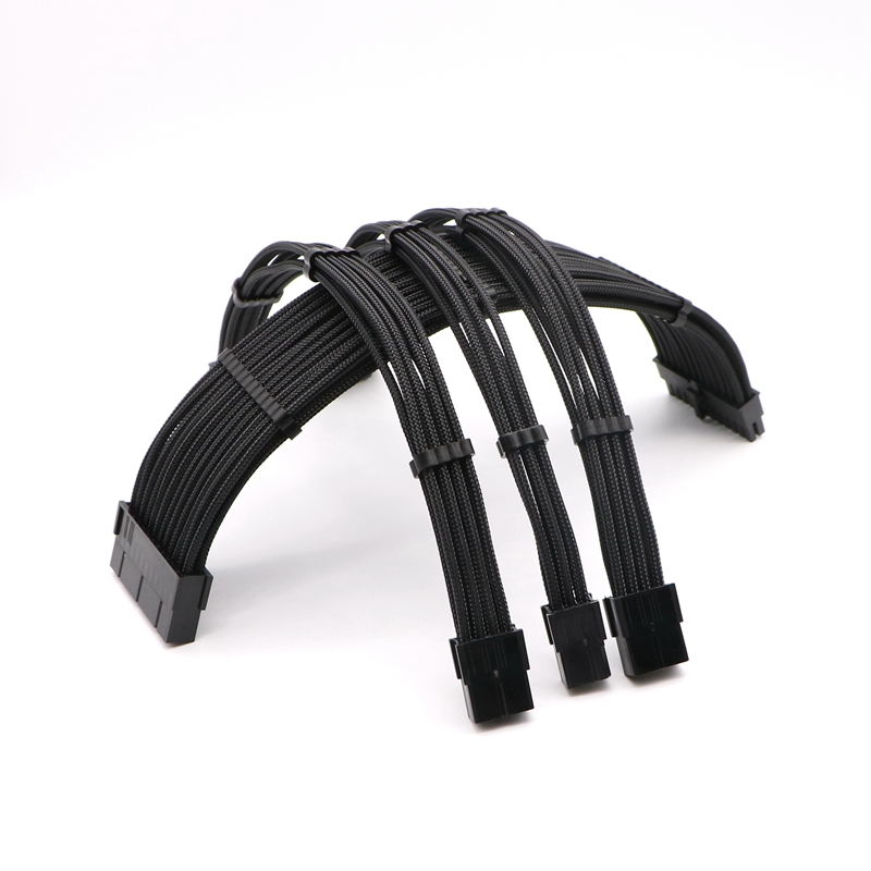 

Basic Extension Cable Kit - 180 Degree Single Sleeved ATX 24Pin/ 4+4Pin, PCI-E 6+2Pin/ 6Pin Power Extension Cable