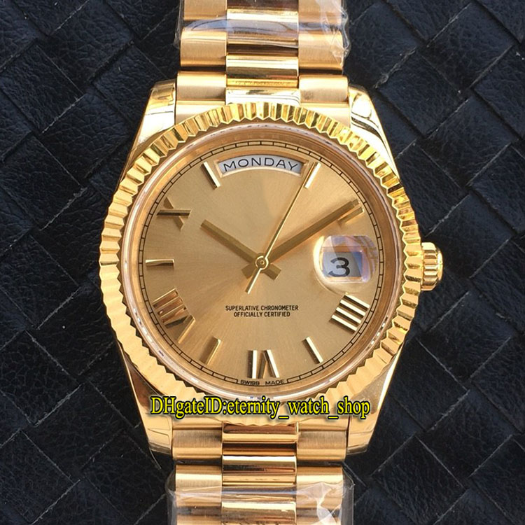 

V2 Upgrade version EWF Daydate 40mm 228238 228206 Cal.3255 Automatic 228396 Mens Watch Gold Dial 18K Gold Case Jubilie Strap Sport Watches, Box