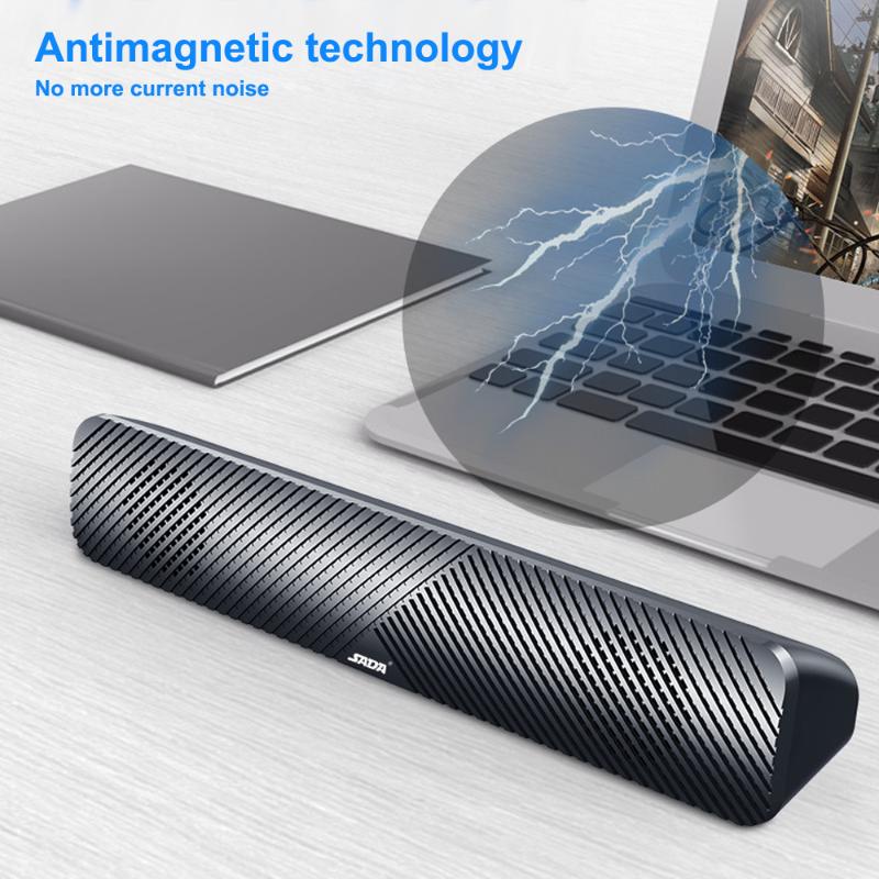 

SADA V-108 Strip Desktop Strip 3.5mm Stereo Wired Speaker Multi-media Sound Bar with Dual Speaker for PC / Laptop / Mobile Phone