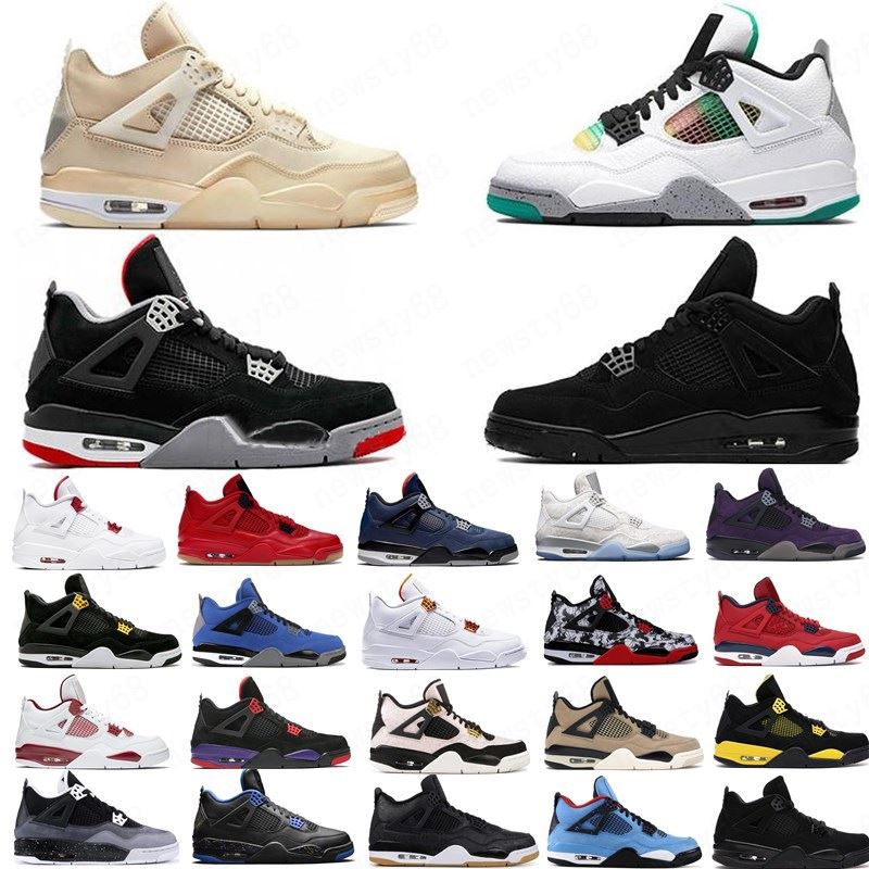 

Cheap Sail Jumpman 4 4s Men Basketball Shoes Neon Black Cat What The winter Cool Grey metallic purple Bred Running Shoes Sport Sneakers