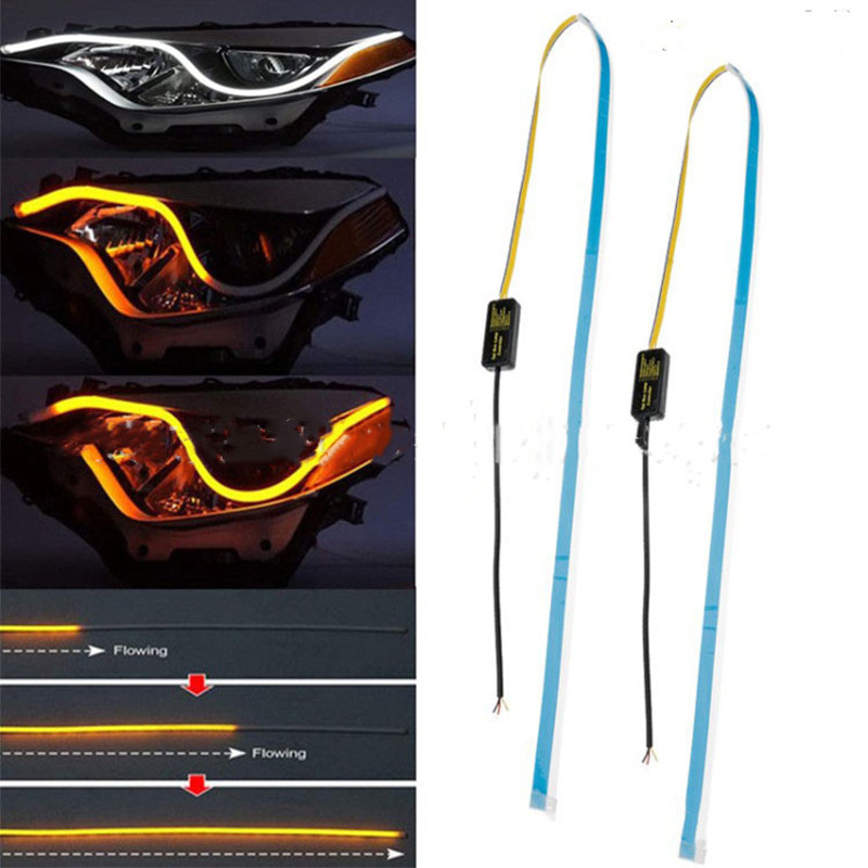 

Flexible Tube Strip led car Daytime Running Lights Turn Signal Flowing Headlight LED Strip Light 30cm 45cm 60cm