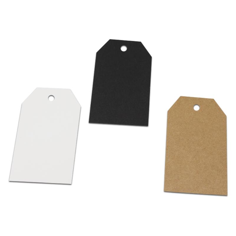 

200Pcs/Lot 4*7cm Brown Black White Kraft Paper Blank Price Party Gift Hang Tag Marked Card Hand Draw Tag Table Number Card Label