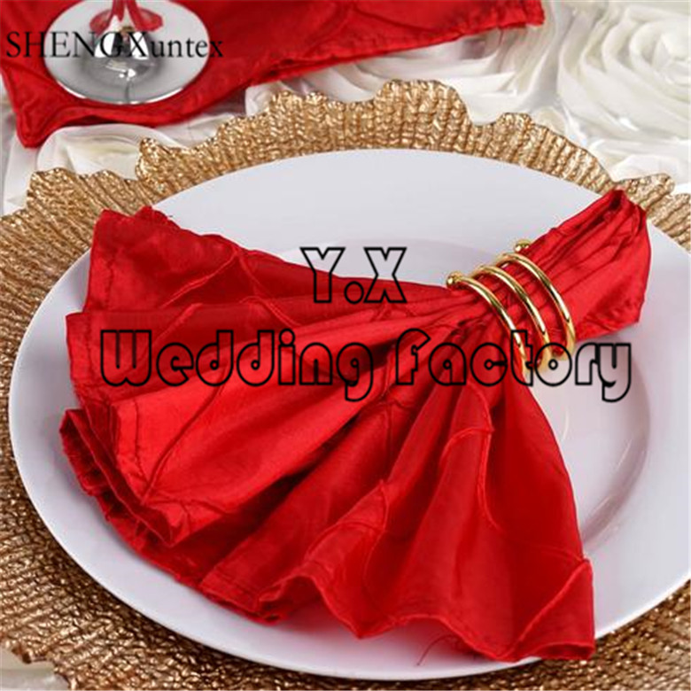 

100pcs Sold Taffeta Pintuck Table Napkin For Table Cloth Decoration