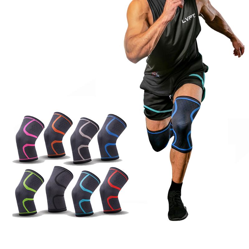 

1pc Nylon Elastic Sports Knee Pads Breathable Support Knee Brace Running Fitness Hiking Cycling Protector, Red