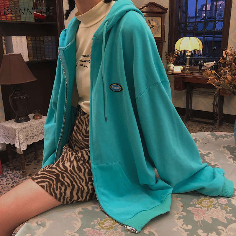 

Jackets Women Spring Korean Leisure Ins Chic Thin Woman Outerwear All-match Hooded Front Pockets Harajuku Lady Streetwear Tops, Green