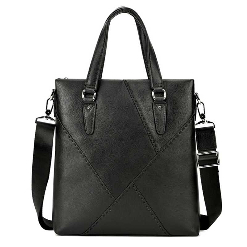 

2020 Hot Style Men's Business Fashion Multifunctional Casual Leather Bag Shoulder Crossbody Office Computer Bolsos Bureau Tote, Black 2