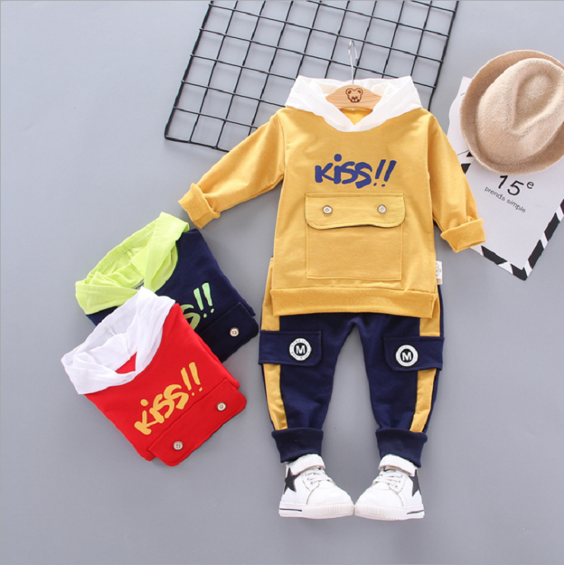 

Children's suit spring and autumn children's clothes two-piece hooded sweater new 2020 new baby 0-4 years old suit, Red
