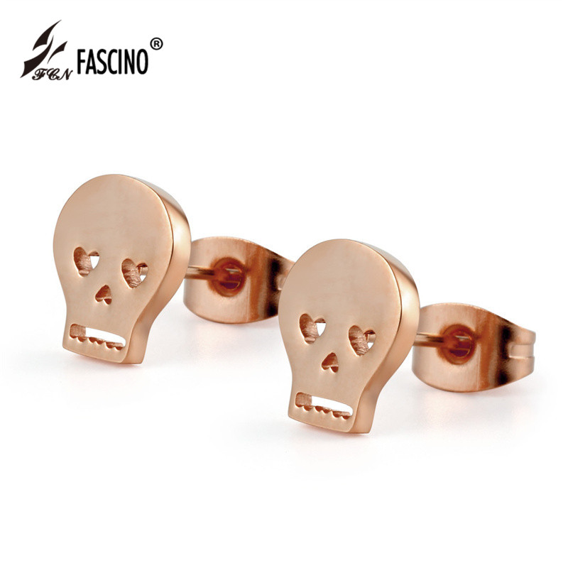 

2020 New Arrival Fashion Nightmare Skull Stud Earrings Stainless Steel Stud Earrings For Men Women Accessories Brincos AU800035