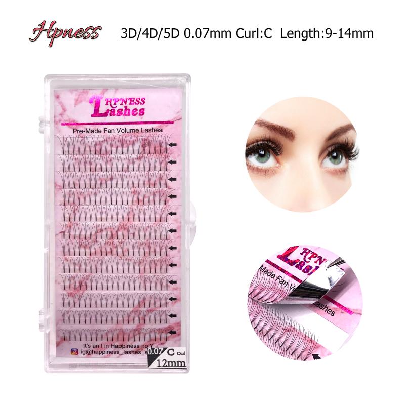 

Eyelashes Extension Premade Volume Fans Pre-Fanned Soft Natural Silk 3D/4D/5D Short Stem Makeup 100% Hand-Made