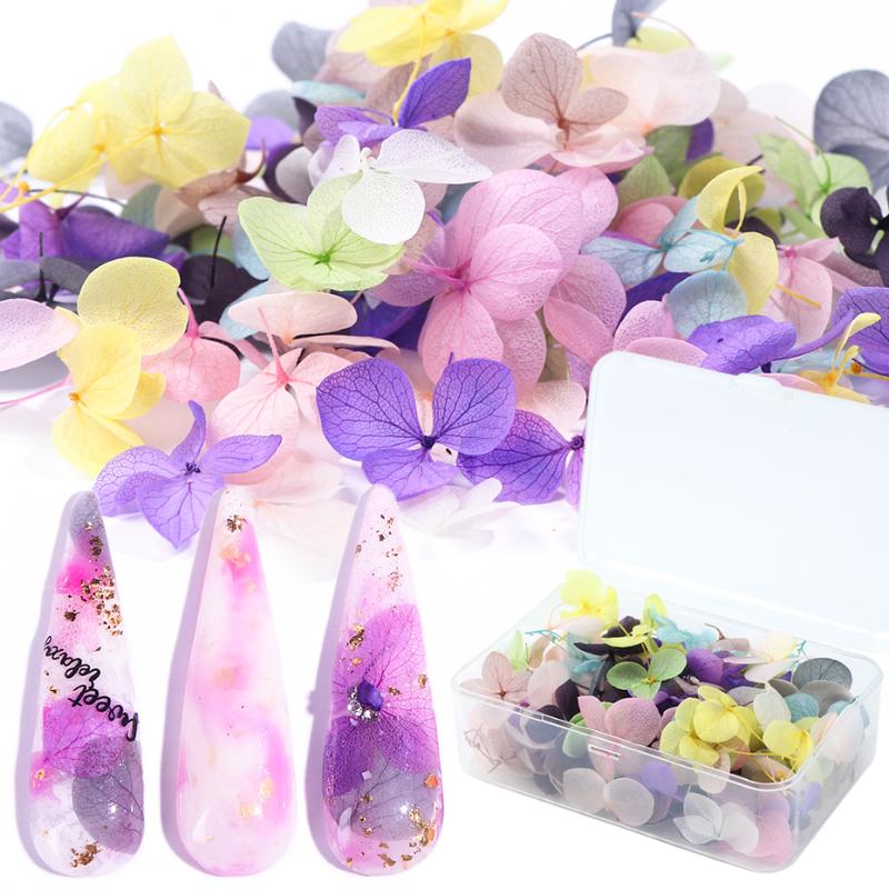 

100pcs Fasting Dried Flowers 3D Nail Art Decorations Natural Floral Sticker Charms Nail Designs UV Gel Polish Accessories