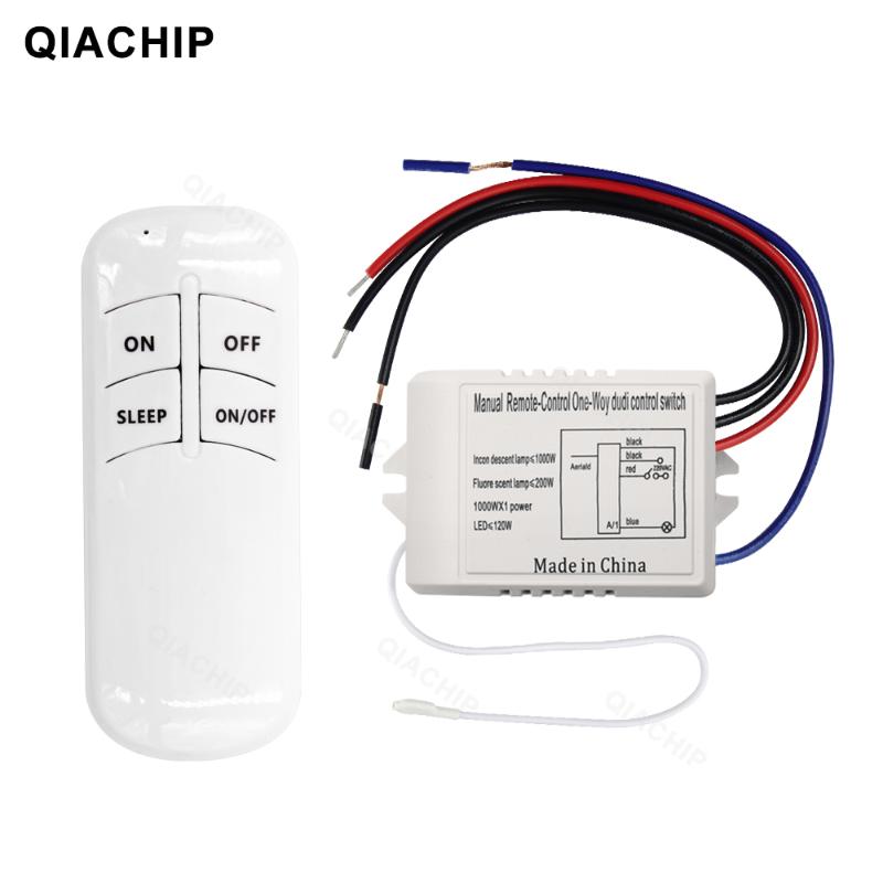 

QIACHIP 1/2/3 Way ON/OFF 220V Remote Control Switch Lamp Light Digital Wireless Wall Remote Control Switch Receiver Transmitter