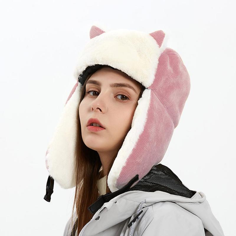 

Cycling Caps & Masks Winter Outdoor Warm Hat Portable Waterproof Cap Earmuffs Chenille Fabric Plush For Woman, Brown