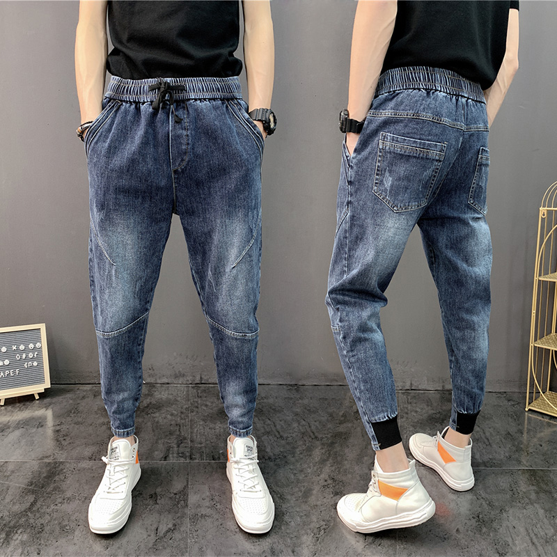 

The new men's cultivate one's morality foot pure blue jeans bunch of foot trousers