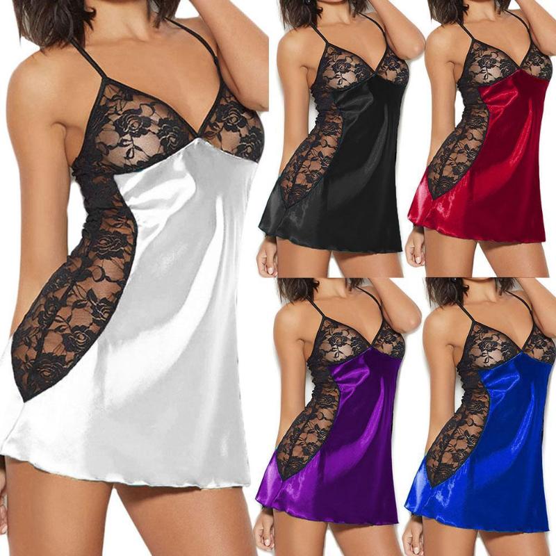 

2020 new explosion of sexy lingerie rose lace nightdress European and American sexy pajamas O2I2