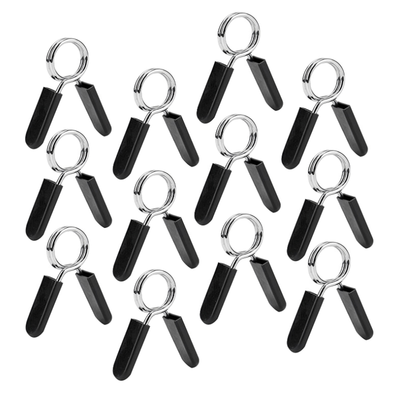 

12Pack Dumbbell Spring Collars, Exercise Barbell Clip Clamps for Weight Dumbbells Gym Fitness Training Weight-Lifting, Black