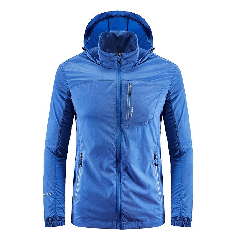 

Men's Summer Sunscreen Breathable Skin Clothes Quick-drying Light Outdoor Working Travel Windbreaker Men Fishing Top, Gray
