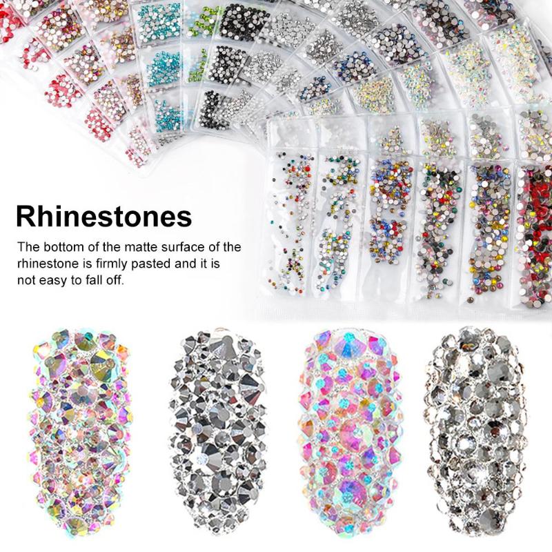 

1440pcs Nail Rhinestones Glass Nail Art Rhinestone Set Gems Crystals Rhinestones For Nails And Phone Case Clothing Decor