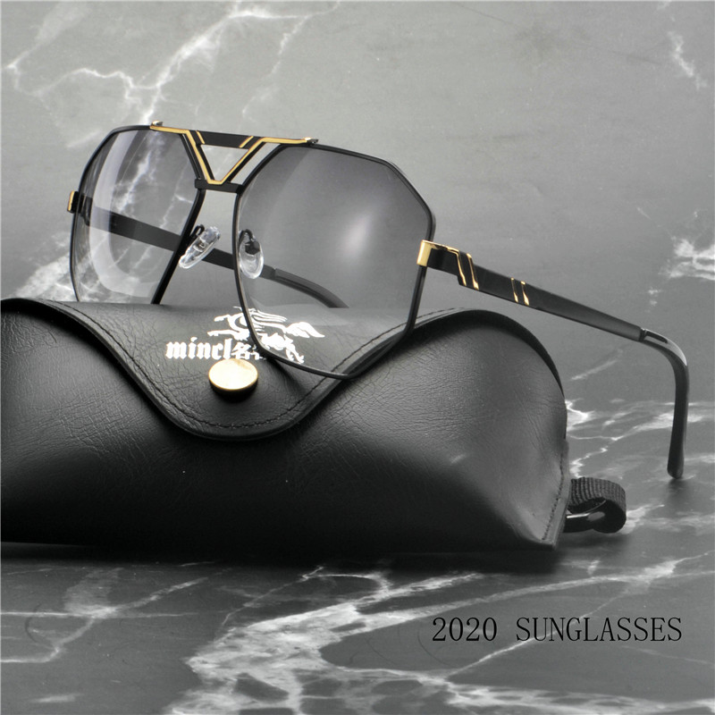 

Square Sunglasses Half Metal Frame Men Women Retro Vintage Optical Clear Lens Male Driving Sun Glasses Shades with box ML