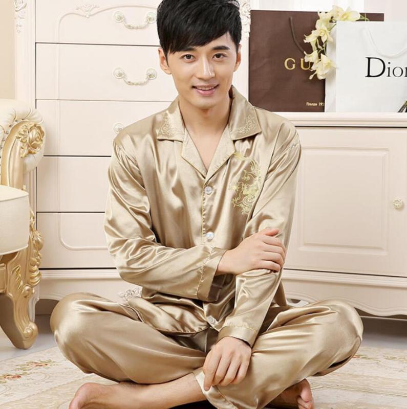 

Hot Sale New Style Men's Pure Color Kimono Bath Robe Pajamas for Men Elastic Waist Turn-down Collar Button Mansleepwear, Wyh-2979-1