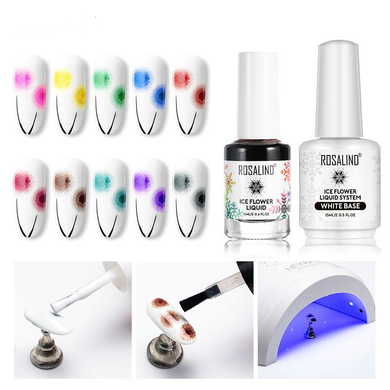 

Nail Polish Ice Flower Liquid System Snow Flakes White Base Manicure Decoration Blooming Makeup For Women, 588