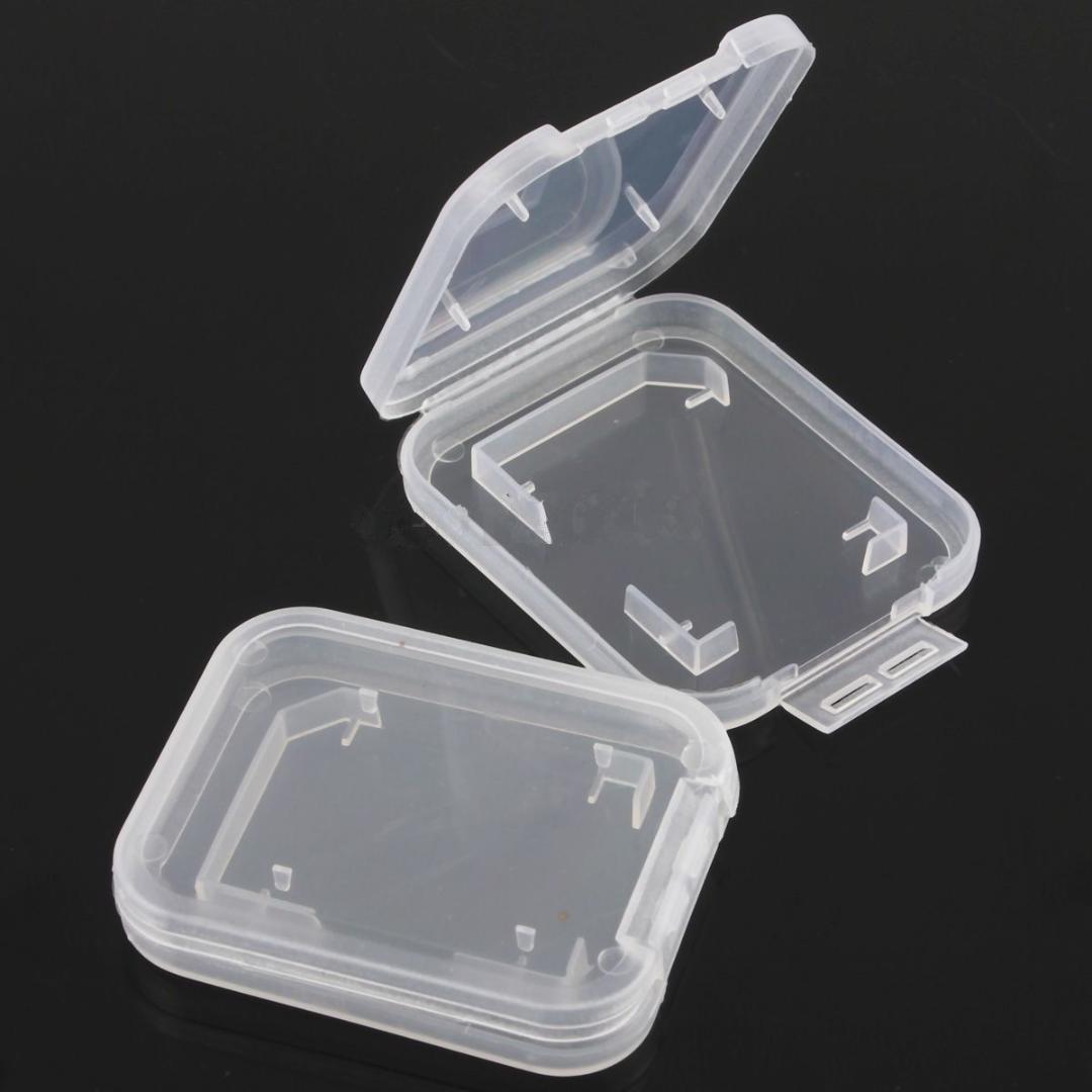 

Memory Card Case Transparent SD Memory Card Plastic Storage Retail Package Box T-Flash TF Card Packing Transparent Storage Case, As pic